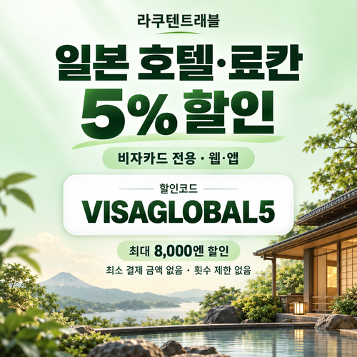 라쿠텐트래블 비자카드 5% 할인코드