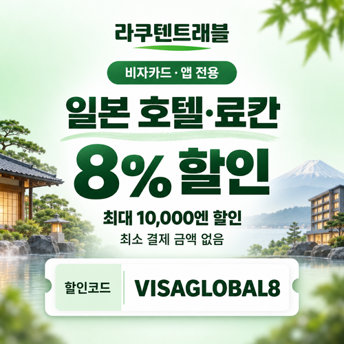 라쿠텐트래블 비자카드 8% 할인코드